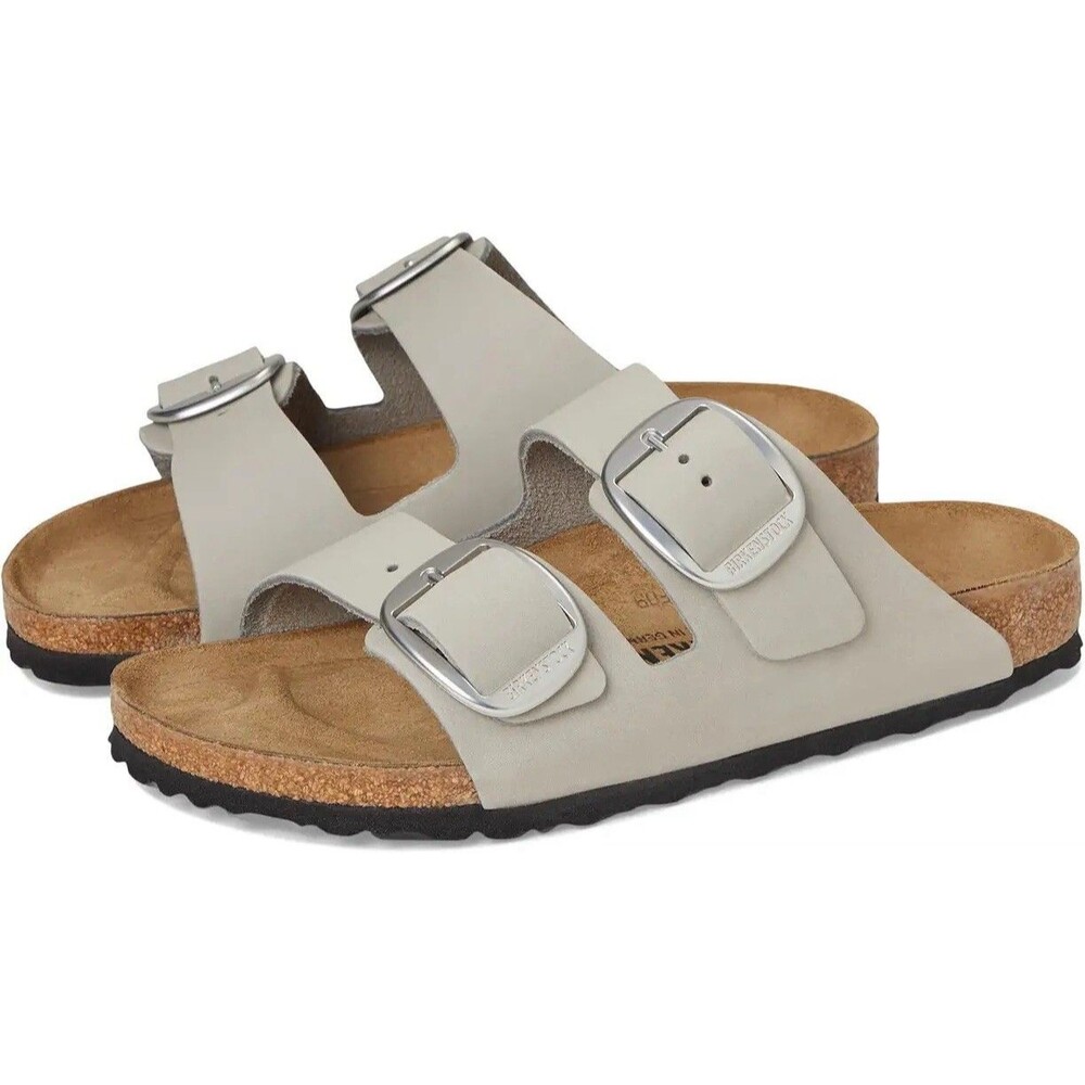 Birkenstock 38 Arizona Big Buckle Sandal Stone Coin Gray Med Narrow Womens 7 NIB